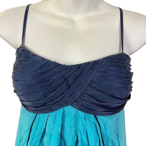 Decode 1.8 Womens Blue 100% Silk Print Sleeveless Empire Waist Dress sz 8w - Picture 7 of 16